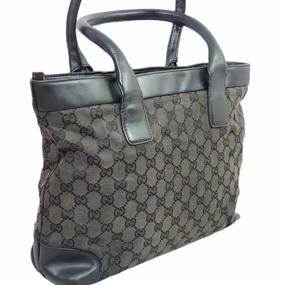 Gucci Black and Gray Structured Tote Bag